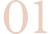 Stylized number 01 written in pink.